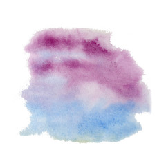 Abstract watercolor stain for your design. Blur, background, brushstroke. Abstract watercolor texture hand drawn isolated on white background 