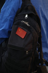 Flag of China on a backpack