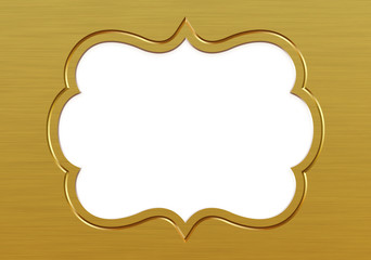 Metallic golden ornamental frame.  Vintage calligraphic decoration.