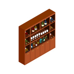 ボトルを保管している棚の等角投影図