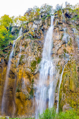 The biggest waterfals in Plitvice Lakes National Park, Croatia
