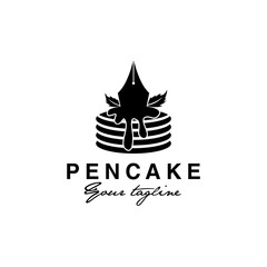 pen and cake creative vector logo design