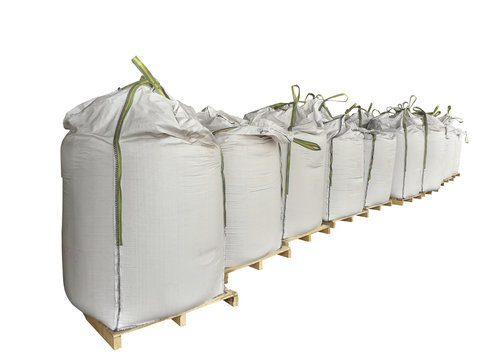 Urea Stock pile jumbo-bag in warehouse waiting for shipment.Put on wooden  pallets on white background Stock Photo | Adobe Stock