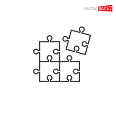 Puzzle Pieces Icon Design Vector