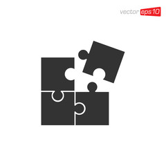 Puzzle Pieces Icon Design Vector
