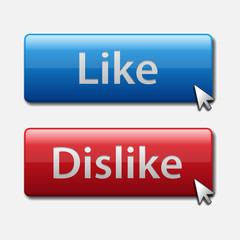 Like and dislike button vector illustration.