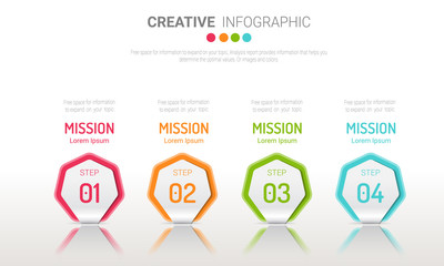 Presentation business infographic template with 4 options. Vector illustration.