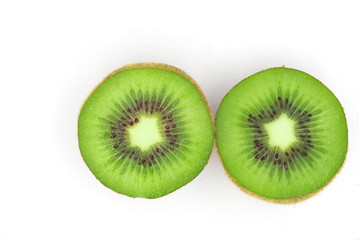 Fresh kiwi fruit on white background.