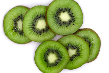 Fresh kiwi fruit on white background.