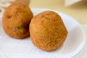 Arancini siciliani close up