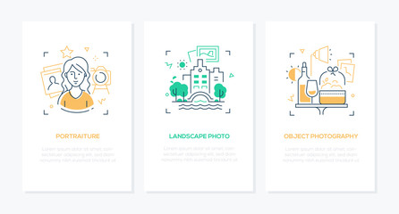 Photography - vector line design style banners set