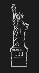 Statue of Liberty. American symbol. Vector illustration.