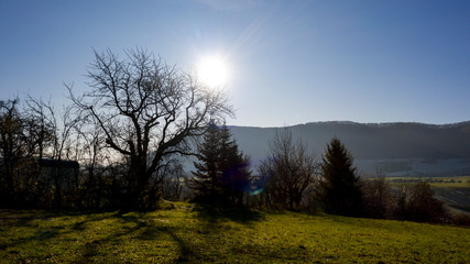 Obraz premium Herbst auf der Schwäbischen Alb - Luftbild
