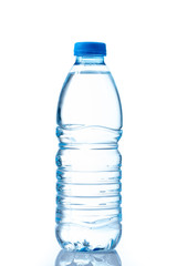  water in plastic bottle on white background