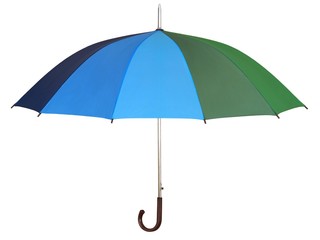 Rainbow umbrella on white