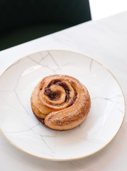 on top view of sugar caramel denish