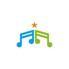 Music note symphony icon logo design vector template
