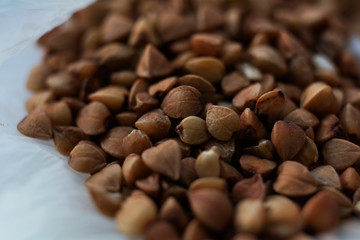 buckwheat on a black background