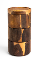 Towering Bamboo Wood Condiments Vessel