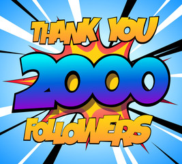 Thank You 2000 followers Comics Banner