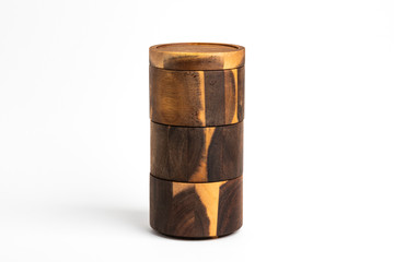 Towering Bamboo Wood Condiments Vessel