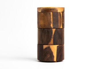 Towering Bamboo Wood Condiments Vessel
