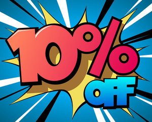 10 percent off vintage comics banner 
