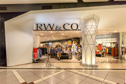 Toronto, Canada - May 05, 2018: RW & CO store front at the Eaton Centre mall in Toronto. RW&CO is a division of Reitmans, a Canadian retailing company specializing in women's clothing.