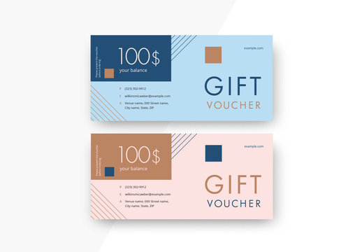 Abstract Gift Voucher Layout