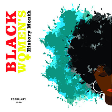 Black Woman Or Black History Month. Illustration. Poster