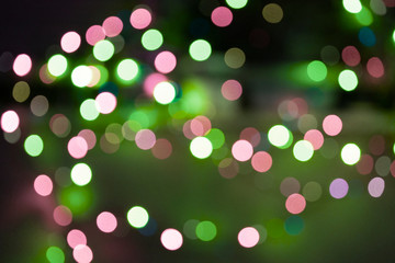 Abstract christmas background with blur bokeh effect