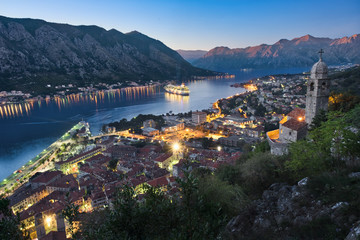 Kotor Bay and the sunset