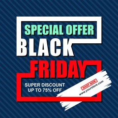Black friday sale banner layout Vector design with abstract background, trendy and modern design