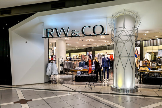 Toronto, Canada - March 4, 2019: RW & CO store front in the Eaton Centre Mall in Toronto, Canada. RW&CO is a division of Reitmans, a Canadian retailing company specializing in women's clothing.