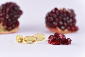 Vitamin B Fish oil and pomegranate seeds