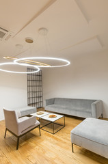 Interior of a hotel lobby