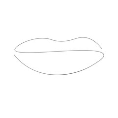 Lipstick kiss. One line drawing. Vector illustration