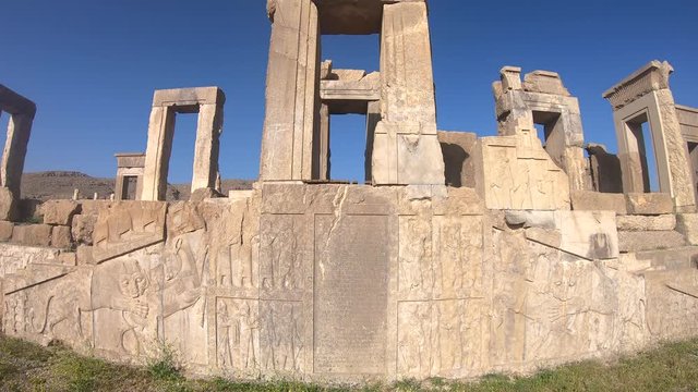 Persapolis, Iran - May 2019: Ruins of historical city of Persapolis in Shiraz
