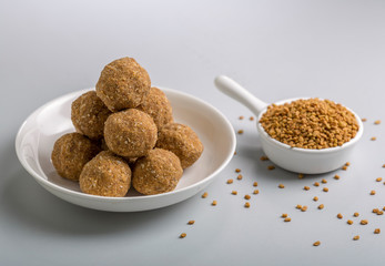 Fenugreek Laddu Made From Fenugreek Seeds, Saunf And Jaggery, or Methi Ke Laddu  or Methi ki Pinni