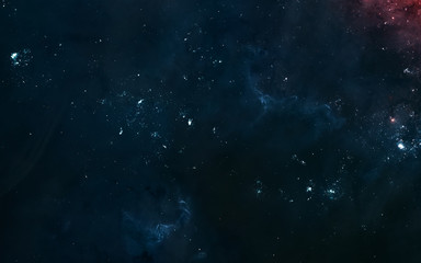 Beautiful cosmic landscape. Star clusters somewhere in deep space. Science fiction. Elements of...