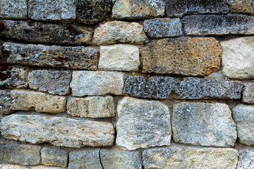 Stone wall of the ancient Greek city of Panticapaeum in Crimea