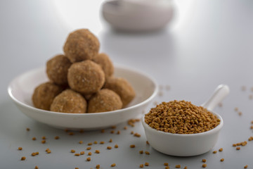 Fenugreek Laddu Made From Fenugreek Seeds, Saunf And Jaggery, or Methi Ke Laddu  or Methi ki Pinni