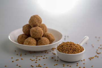 Fenugreek Laddu Made From Fenugreek Seeds, Saunf And Jaggery, or Methi Ke Laddu  or Methi ki Pinni
