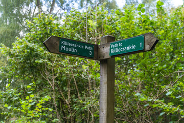 Signs marking footpaths in Scotland