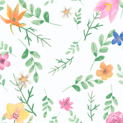 Watercolor celebration  background with  flowers and leaves