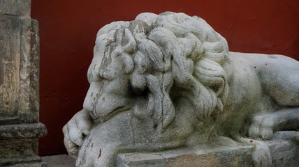 Naklejka premium Stone lion