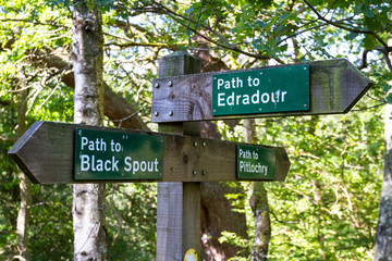 Signs marking footpaths in Scotland