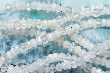 moonstone beads on blue agate