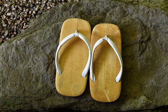 A pair of Japanese sandals.