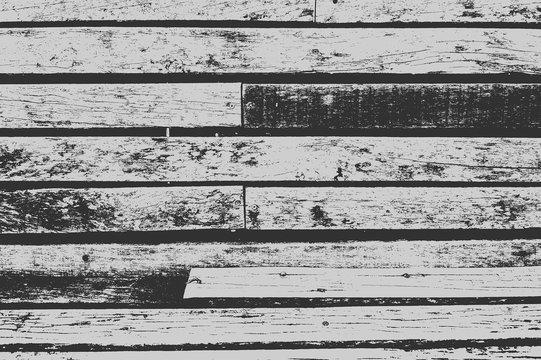 The texture of old wood. Image includes a effect the black and white tones., Texture of old worn out wooden sleepers in black and white., Overlay wooden planks texture for your design.